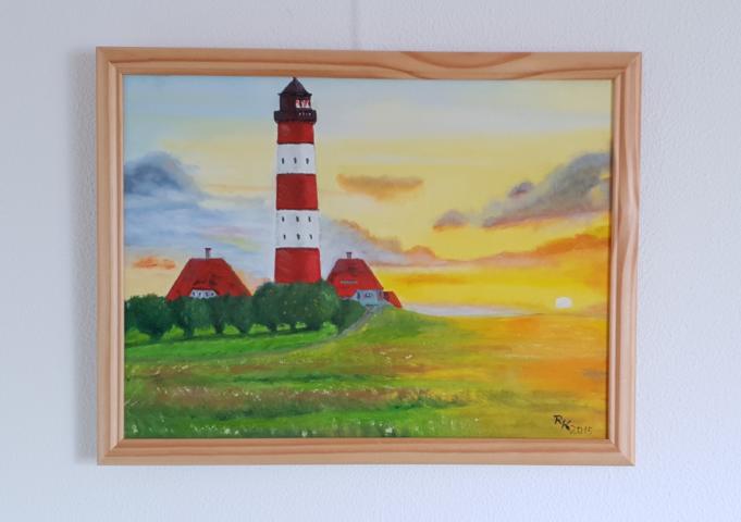 Maritimes-Gemälde-Leuchtturm