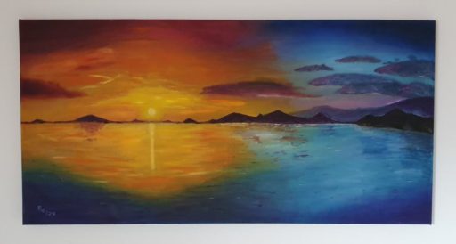 Maritimes-Gemälde-Sonnenuntergang
